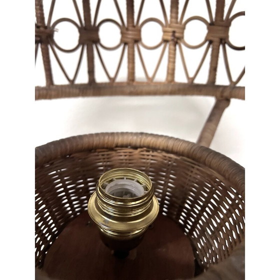 Image 1 of Vintage rattan and bamboo floor lamp, Italy 1960