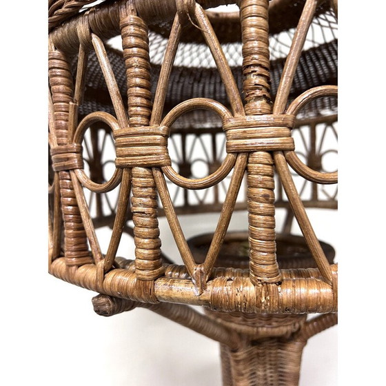 Image 1 of Vintage rattan and bamboo floor lamp, Italy 1960