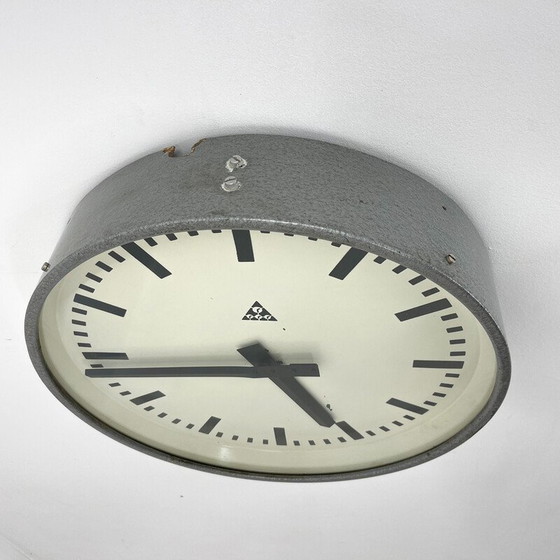 Image 1 of Vintage industrial wall clock by Pragotron, Czechoslovakia 1950s