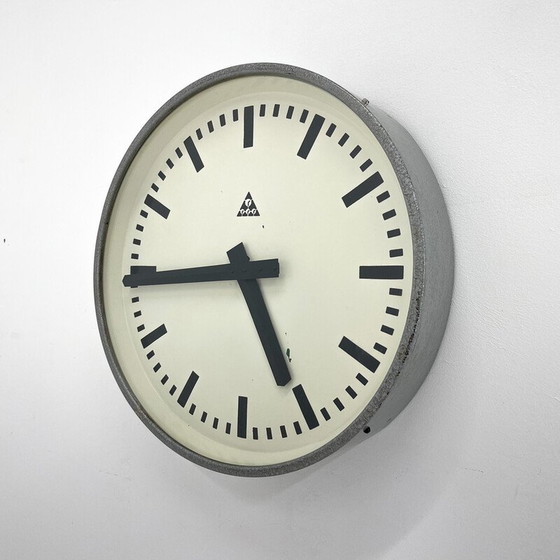 Image 1 of Vintage industrial wall clock by Pragotron, Czechoslovakia 1950s