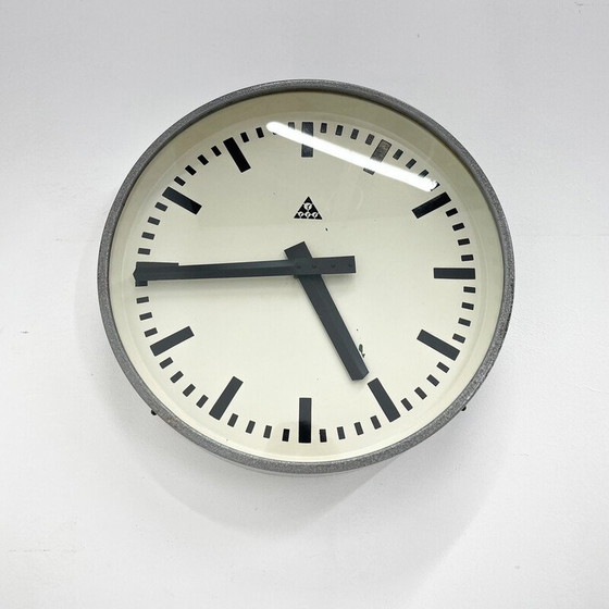 Image 1 of Vintage industrial wall clock by Pragotron, Czechoslovakia 1950s