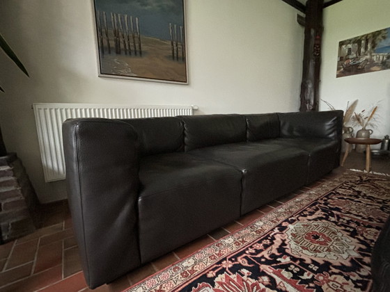 Image 1 of Walter Knoll 3 - seater sofa with footstool