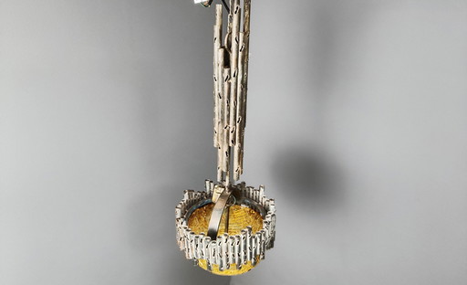 Brutalist Pendant Light By Marcello Fantoni, 1960S