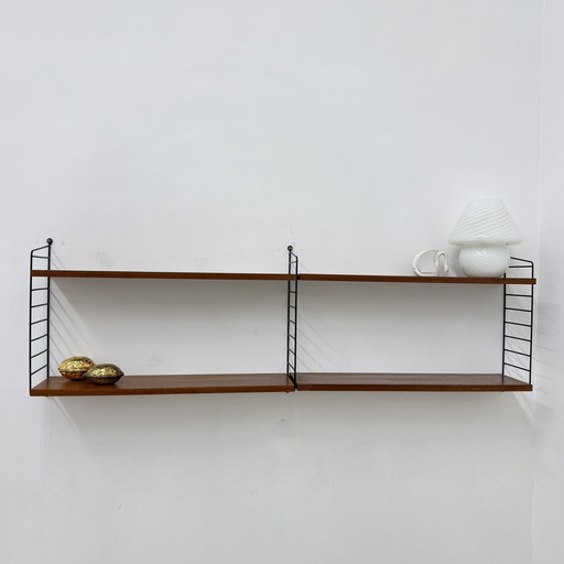 Mid-Century Nisse Strinning String Design Teak Wall Unit , 1960S