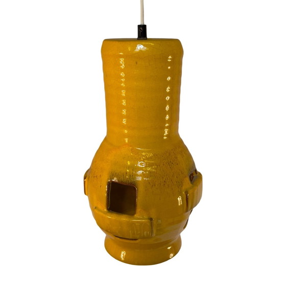 Image 1 of Fat Lava - Colgante de cerámica - Mediados de siglo - Alemania - Boho - Amarillo