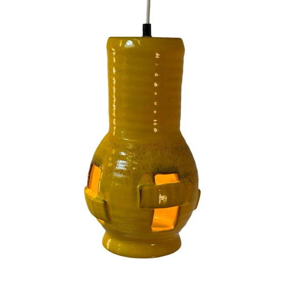 Image 1 of Fat Lava - Colgante de cerámica - Mediados de siglo - Alemania - Boho - Amarillo