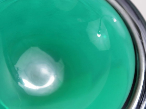 Image 1 of Green glass ashtray 1960