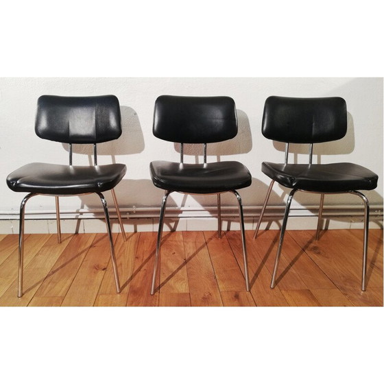 Image 1 of Sedia vintage in pelle nera