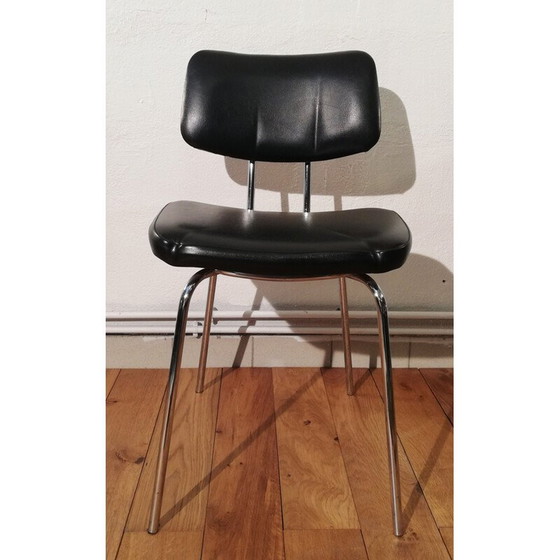 Image 1 of Sedia vintage in pelle nera