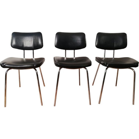 Image 1 of Sedia vintage in pelle nera