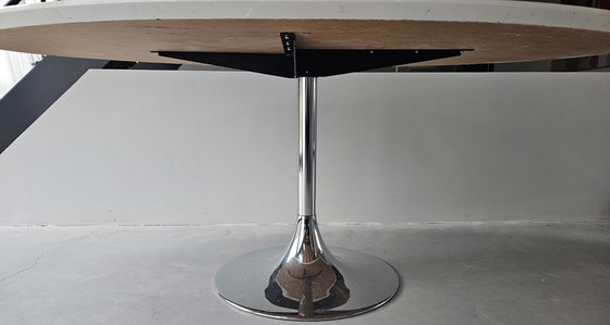 Image 1 of Oval Table With Chrome Leg