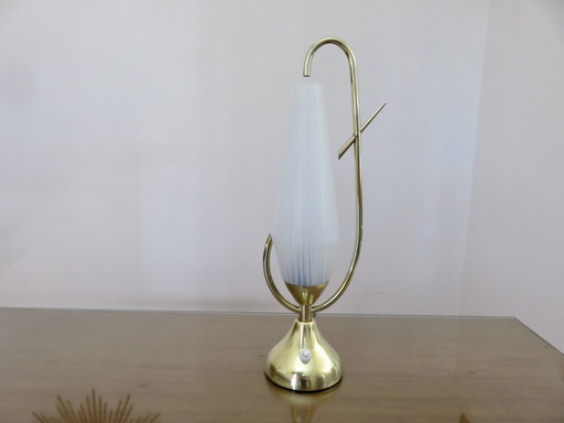 Lampe Maison Arlus En Verre Et Laiton Années 50 60