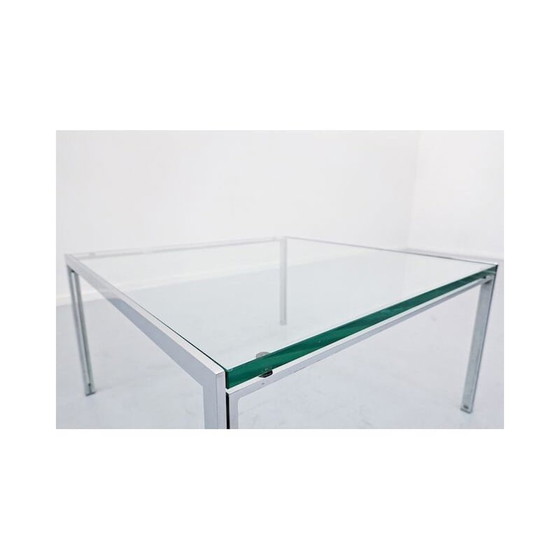Image 1 of Vintage chrome and glass coffee table, 1960