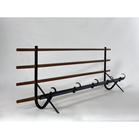 Image 1 of Vintage coat rack in metal and wood, 1950