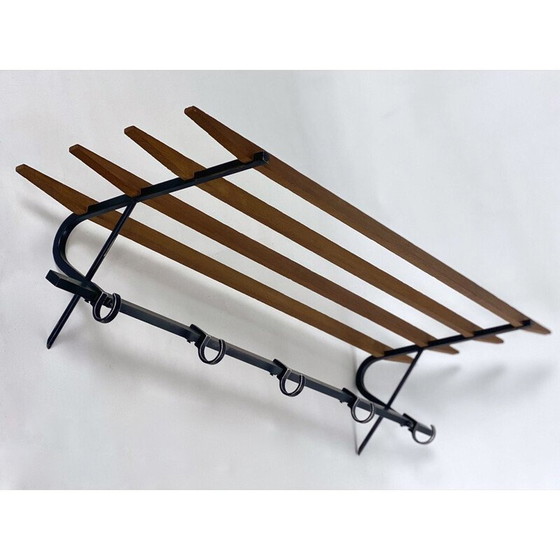 Image 1 of Vintage coat rack in metal and wood, 1950