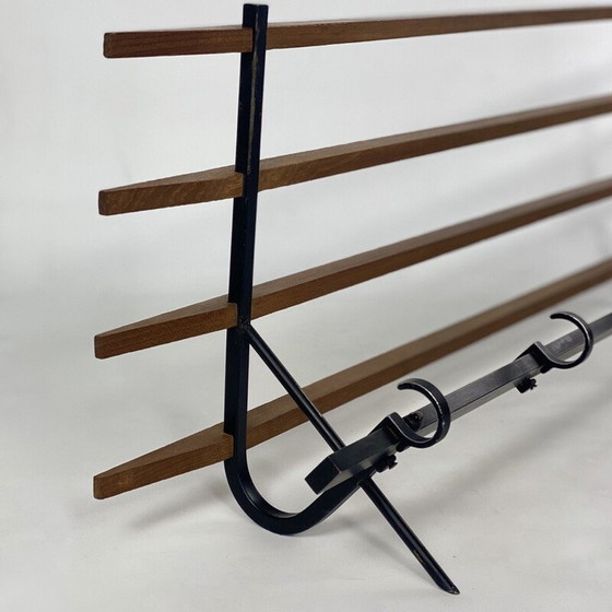 Image 1 of Vintage coat rack in metal and wood, 1950
