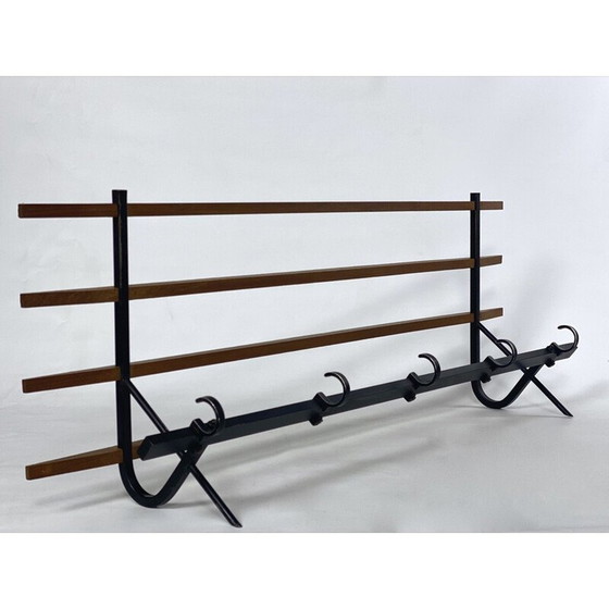 Image 1 of Vintage coat rack in metal and wood, 1950