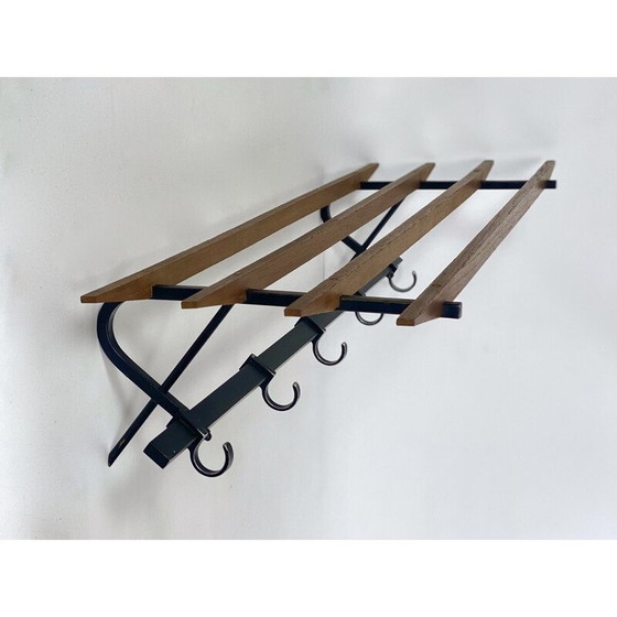 Image 1 of Vintage coat rack in metal and wood, 1950