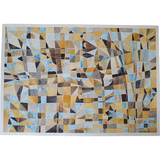 Acuarela vintage sobre papel n.º 484 de Jérémie Iordanoff, 2007