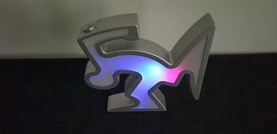 Image 1 of Keith Haring La Linea Lamp Osvaldo Cavandoli silver in original packaging