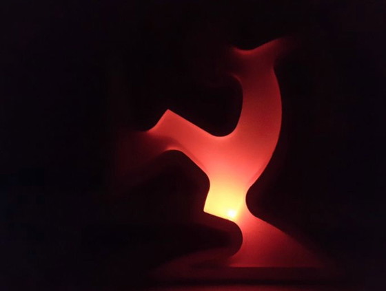 Image 1 of Keith Haring La Linea Lamp Osvaldo Cavandoli argenté dans son emballage d'origine