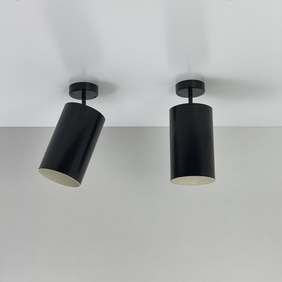 Image 1 of Black Metal Wall Or Ceiling Lights, Vintage 1950, Parscot. Réné-Jean Caillette.