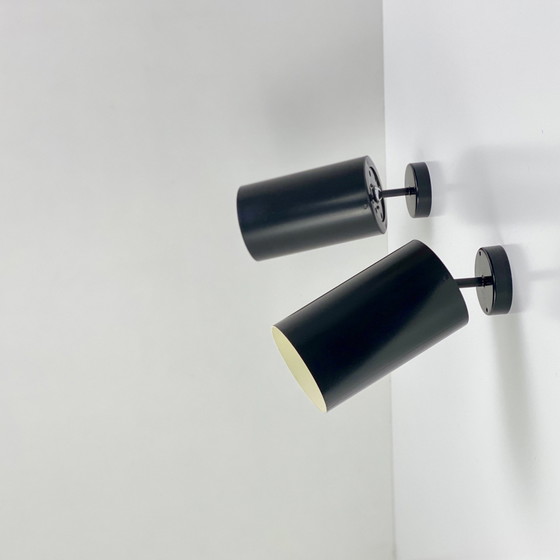 Image 1 of Black Metal Wall Or Ceiling Lights, Vintage 1950, Parscot. Réné-Jean Caillette.