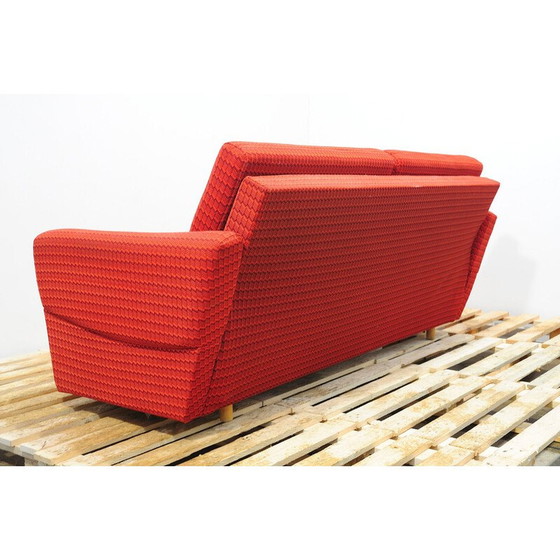 Image 1 of Vintage living room set in red fabric, Czechoslovakia 1970