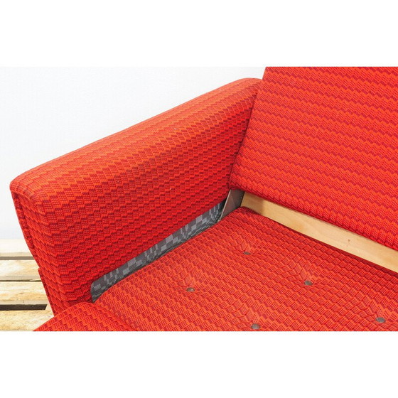 Image 1 of Vintage living room set in red fabric, Czechoslovakia 1970