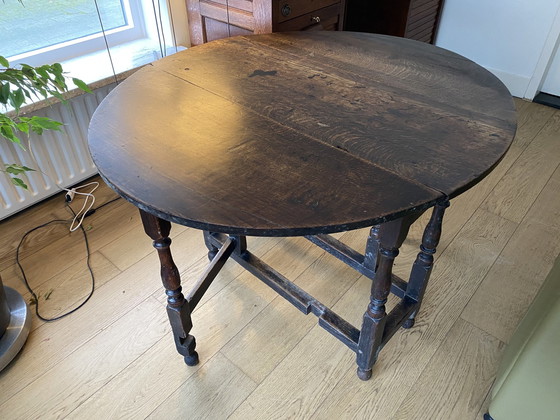 Image 1 of Antique Gateleg Table (Gateleg Table) With Drawer