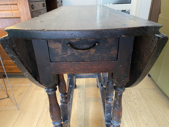 Image 1 of Antique Gateleg Table (Gateleg Table) With Drawer