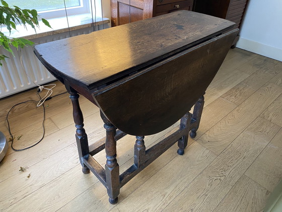 Image 1 of Antique Gateleg Table (Gateleg Table) With Drawer