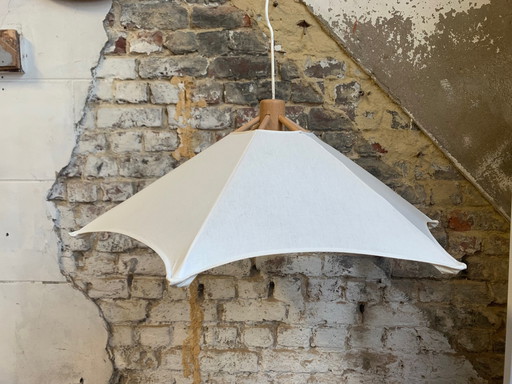 Beech and linen pendant light