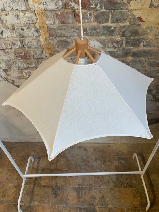 Image 1 of Beech and linen pendant light