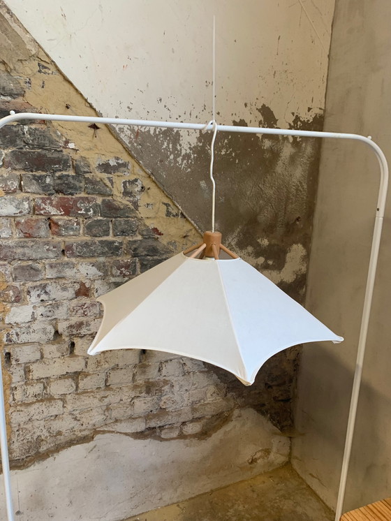 Image 1 of Beech and linen pendant light