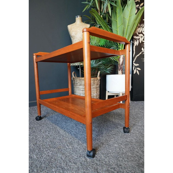 Image 1 of Vintage teak serving cart, Denmark