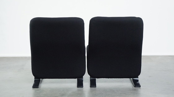 Image 1 of 4 X Black Vintage Design Armchair By Pierre Paulin For Artifort Concorde Model F780