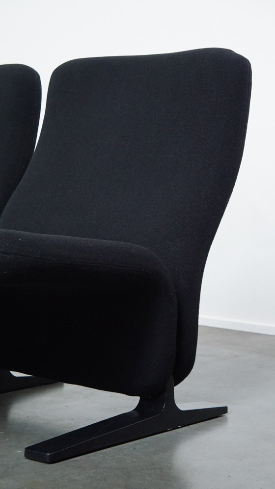 Image 1 of 4 X Black Vintage Design Armchair By Pierre Paulin For Artifort Concorde Model F780