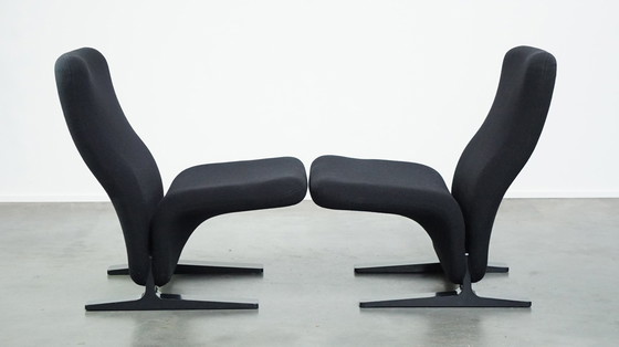 Image 1 of 4 X Black Vintage Design Armchair By Pierre Paulin For Artifort Concorde Model F780