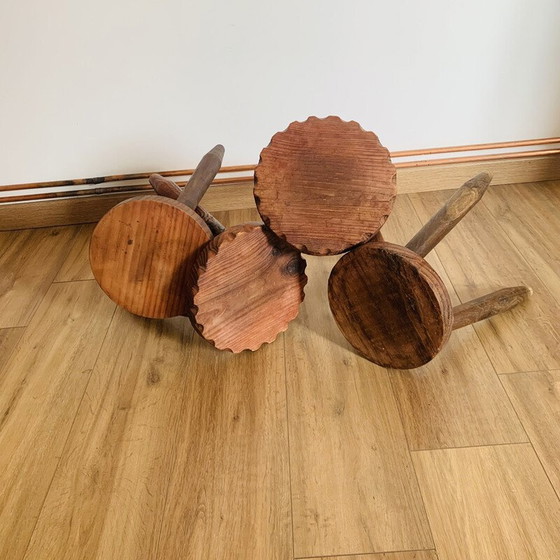 Image 1 of Set di 4 sgabelli treppiede vintage