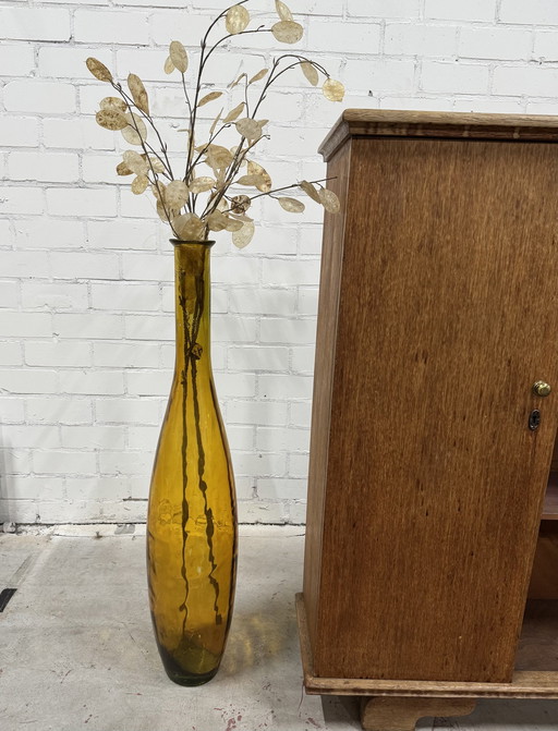 Xxl Retro Vase Yellow From Spain 100 X 20 Glass