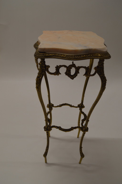 Marble, Gold Frame Side Table