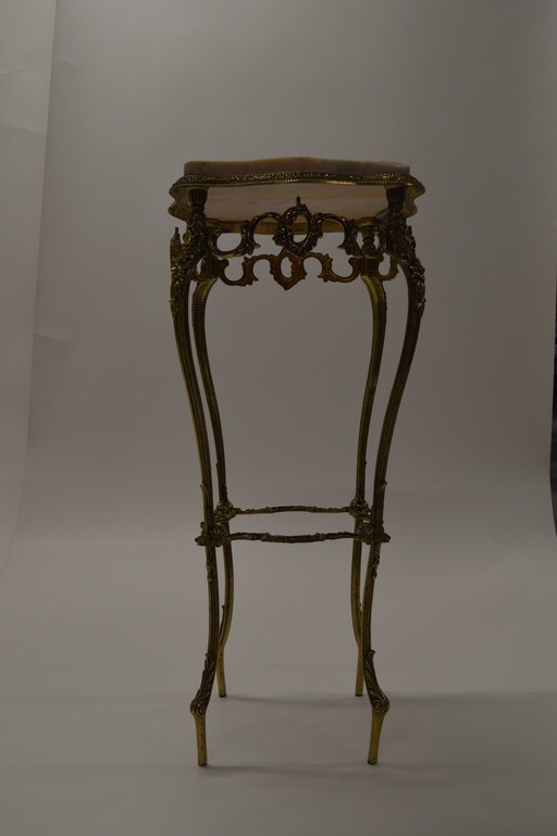 Marble, Gold Frame Side Table