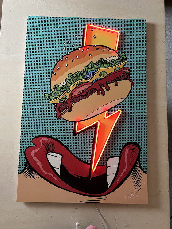 Image 1 of Ledmansion - Flash Burger Wall Art Led Lamp