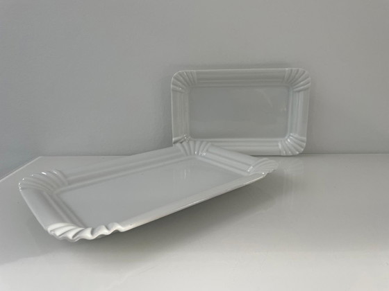 Image 1 of Set Of Two Ceramic Chip Plates, Brand Royal Houseware