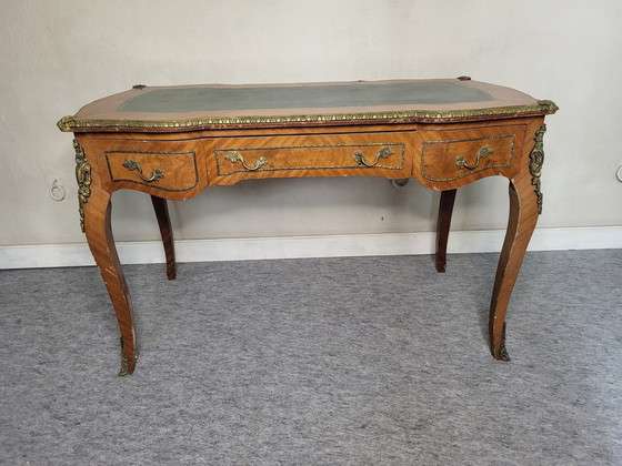 Image 1 of Louis Xv Style Wood Marquetry Desk 19th Century