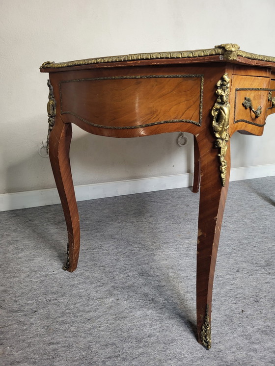 Image 1 of Louis Xv Style Wood Marquetry Desk 19th Century