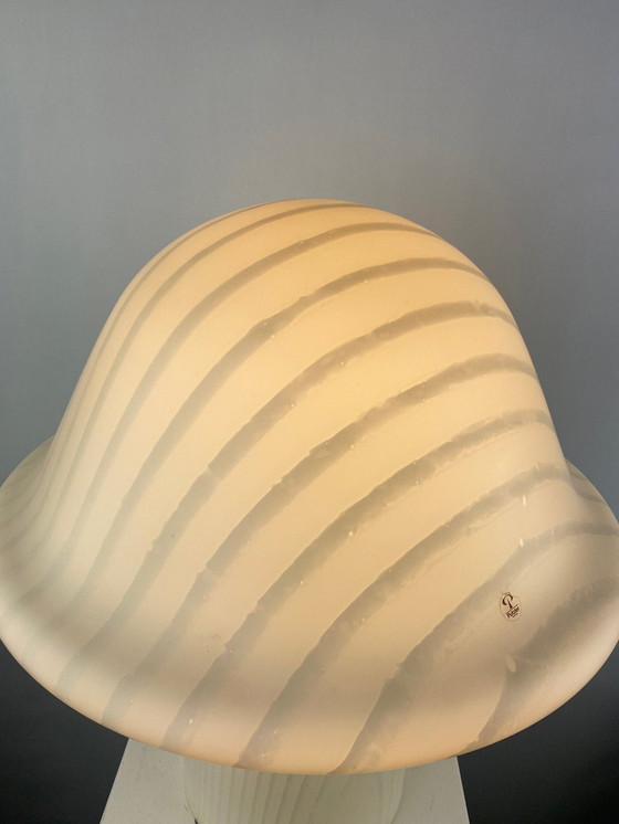 Image 1 of Lampada da tavolo a forma di fungo in vetro bianco Peill e Putzler XXL 1970