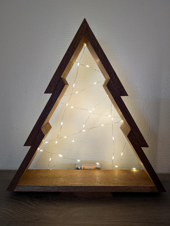 Image 1 of Wooden Christmas Tree With Lights