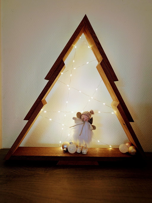 Wooden Christmas Tree With Lights